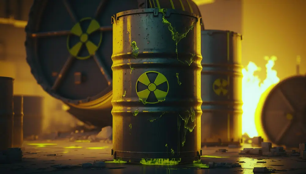 Radioactive hazardous waste drums that require specialised disposal and cannot be recycled through standard scrap metal recycling facilities in Adelaide.